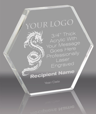 Hexagon Acrylic Award- 6 inch [AHEX-6-Q]