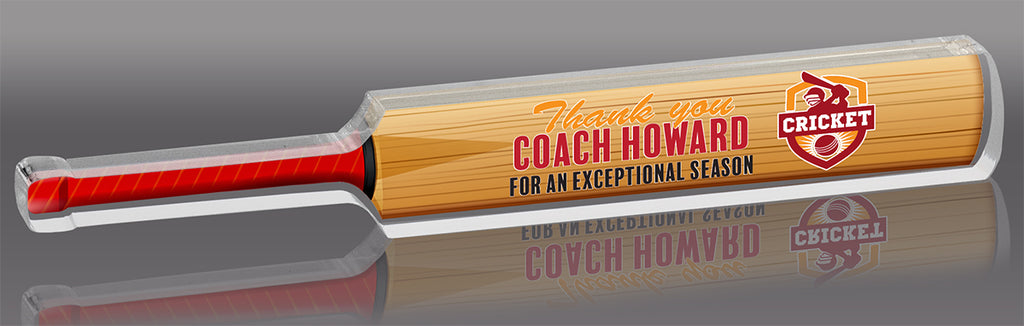 Cricket Bat Full Color Acrylic Award - 10 inch [ABAT-CRKT-10-FC-Q]