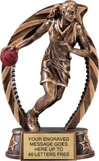 Basketball Female Star Flame Resin Trophy [RSF7-BKF]