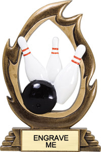 Bowling Flame Color Resin Trophy [RMFC7-BW]