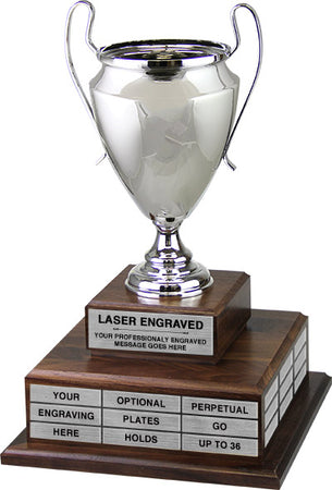 Silver Metal Cup Twin Tier Perpetual Trophy [TPP2L-106]