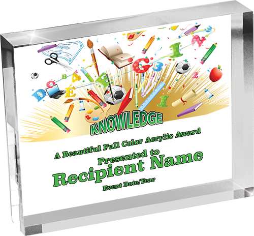 Education Horizontal Vibrix Acrylic Award [A43BH-KN]