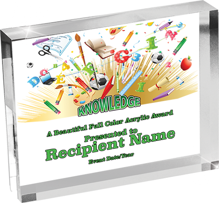 Education Horizontal Vibrix Acrylic Award [A43BH-KN]