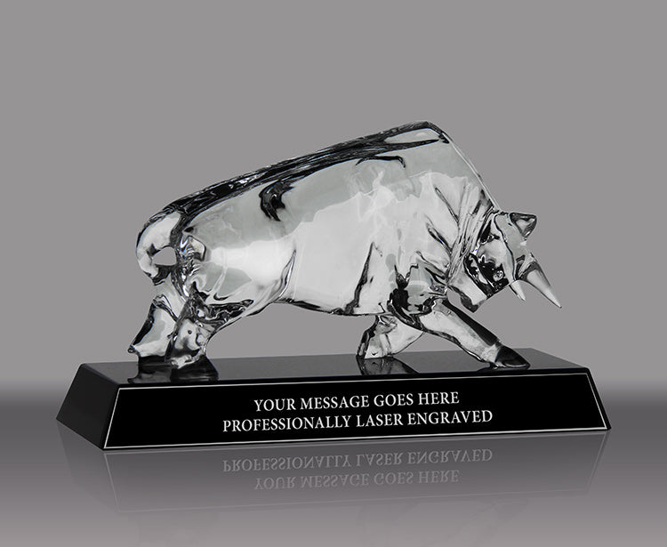 Crystal Bull Award on Black Crystal Base [CBULBLK-1-X]