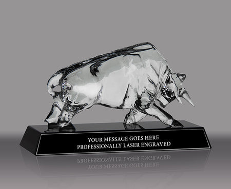 Crystal Bull Award on Black Crystal Base [CBULBLK-1-X]