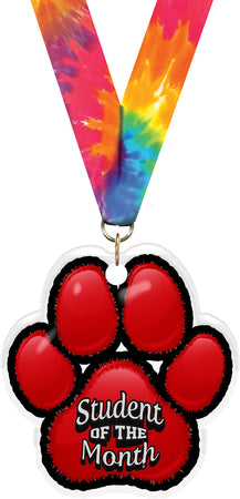 Student of the Month Paw Acrylic Medal- 2.75 inch [MACR2-PAW-SOTM-Q]