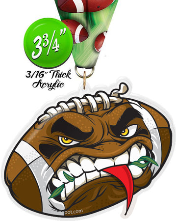 Flag Football Krunch Colorix-M Acrylic Medal [MACR375-KRCH-FLGFB-Q]