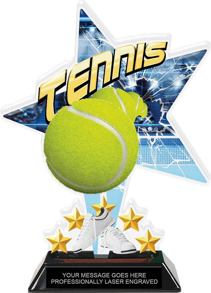 Tennis Shattered Star Colorix Acrylic Trophy- 8.5 inch [TACR85-STR-TN-Q]