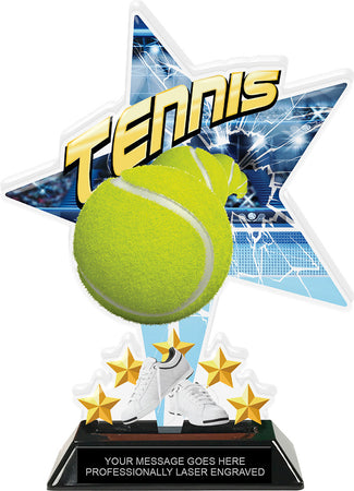 Tennis Shattered Star Colorix Acrylic Trophy- 8.5 inch [TACR85-STR-TN-Q]