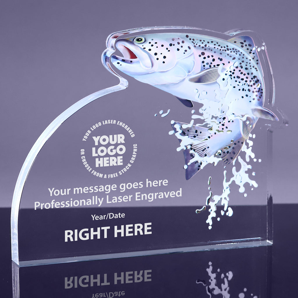 Trout Acrylic Award - 5.5 x 4.375 inch [AFSH-TRT-54-Q]