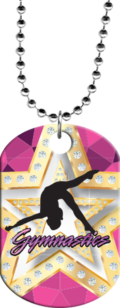 Gymnastics Bling Monster Dog Tag [DTXL-GG]