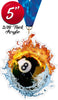 Billiards 8 Ball Fire & Water Colorix-M Acrylic Medal [MACR5-FW-BL8-Q]