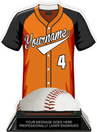 Baseball Jersey Colorix-T Acrylic Trophy- Orange [TACR7-JSY-BS-ORG-Q]