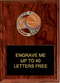 7"x9" Basketball Dimensional Color Plaque [PEM7-BK]
