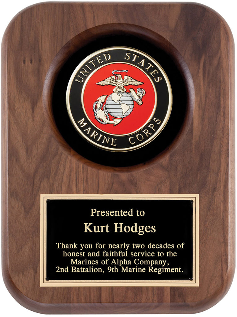 American Tribute Walnut Plaque- Marines [PMAT53M]