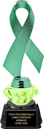 Green Awareness Ribbon Diamond Riser Trophy [TDRAWRB-GRN]