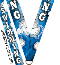 7/8 x 30 in. Swimming Vortex Sateen Neck Ribbon [NKRB-4009]