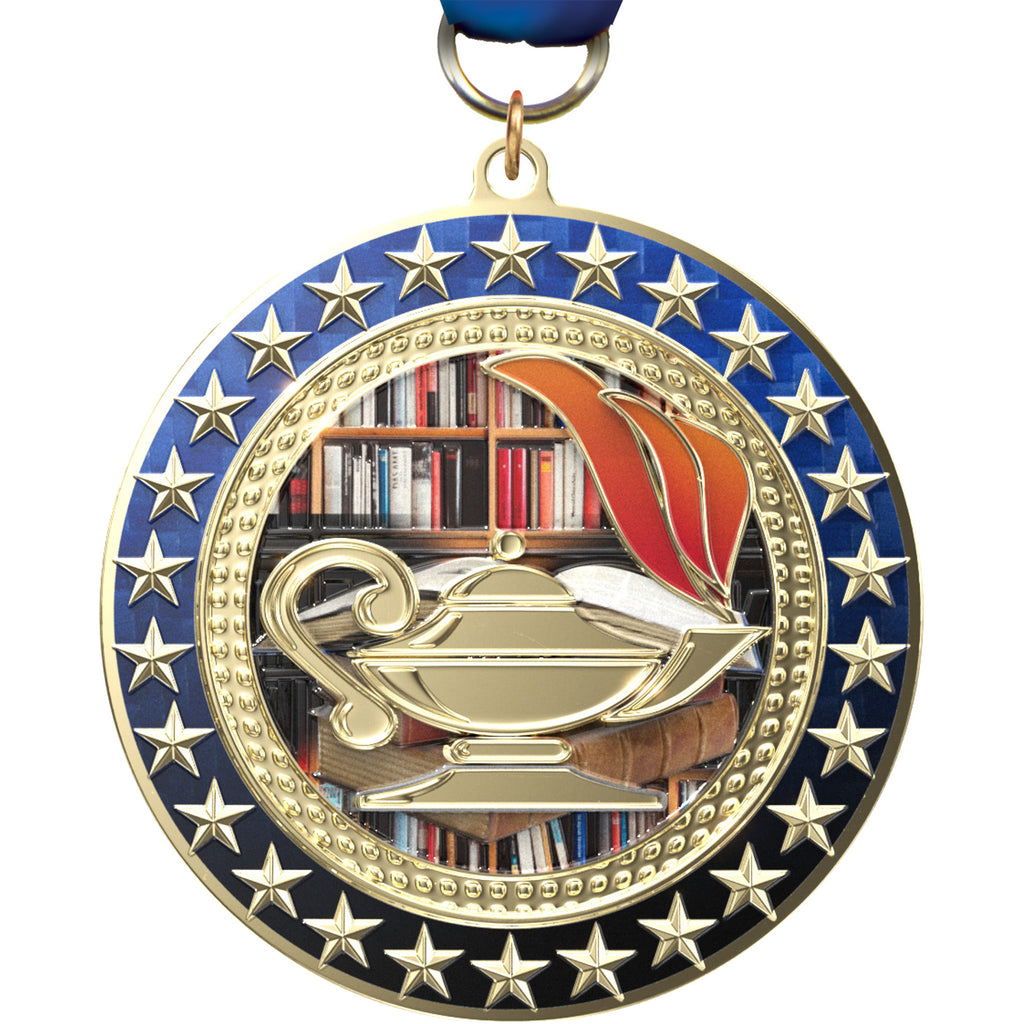 3" Lamp of Knowledge Radiant Star Medal [MSRSB3-KN]