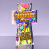 1 inch Thick Stained Glass Acrylic Cross Award - Pastel - 7.5 inch [ATCRS17-SG3-Q]