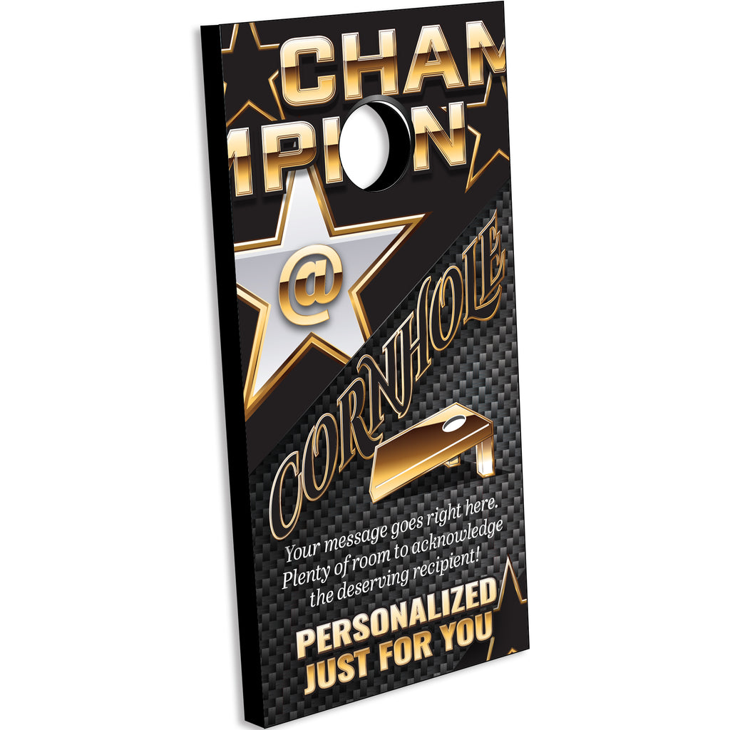 Cornhole Full Color Plaque - Carbon Fiber [PCRN3]