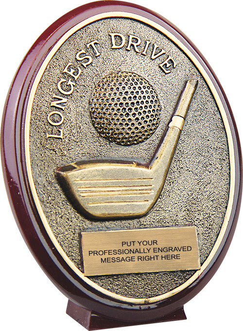 Longest Drive Golf Oval Resin Trophy [RBOV5-LD]