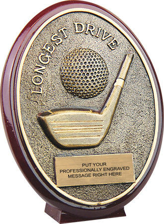 Longest Drive Golf Oval Resin Trophy [RBOV5-LD]