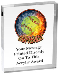Softball Vibrix Acrylic Award [A45BV-SB]