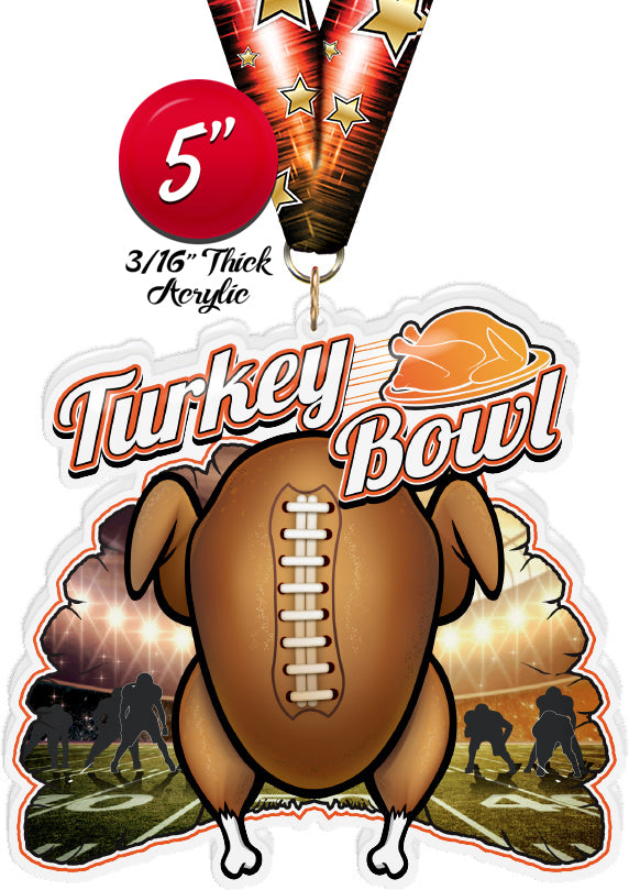 Turkey Bowl Roasted Colorix-M Acrylic Medal [MACR5-TRKBWL2]