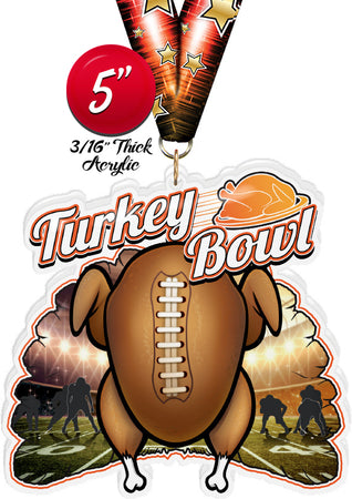 Turkey Bowl Roasted Colorix-M Acrylic Medal [MACR5-TRKBWL2]