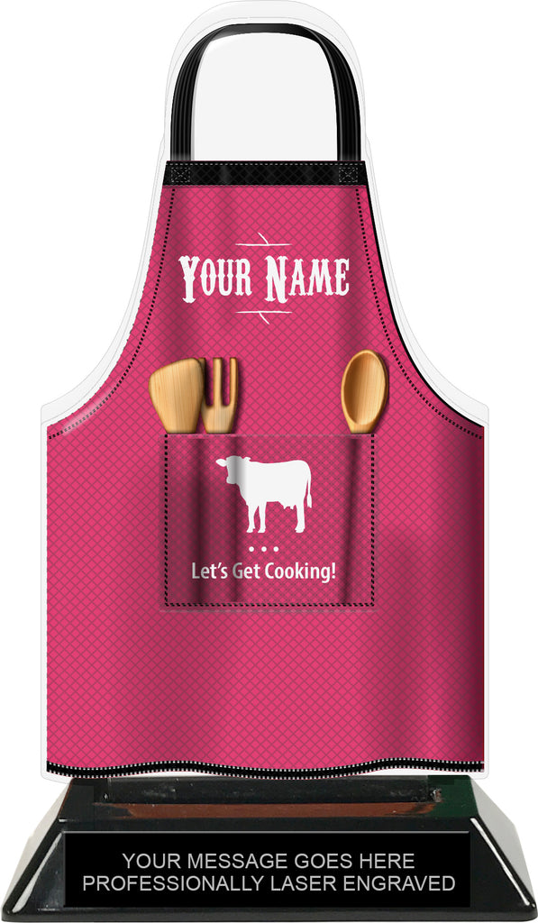 Cooking Apron Colorix-T Acrylic Trophy - Pink [TACR7-JSY-COOK-PNK-Q]