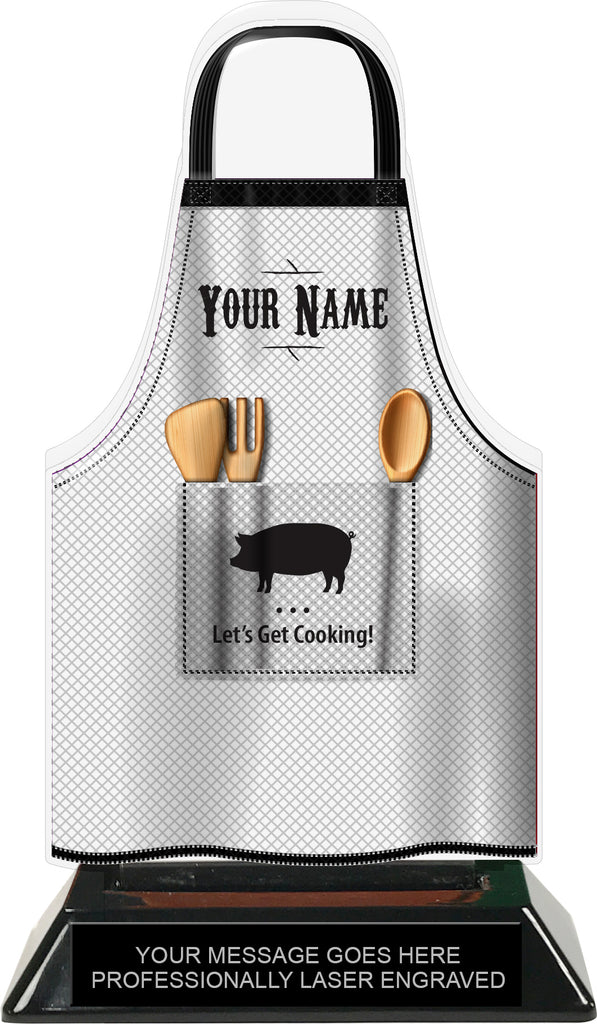Cooking Apron Colorix-T Acrylic Trophy - White [TACR7-JSY-COOK-WHT-Q]