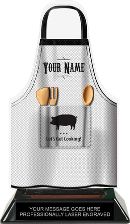 Cooking Apron Colorix-T Acrylic Trophy - White [TACR7-JSY-COOK-WHT-Q]