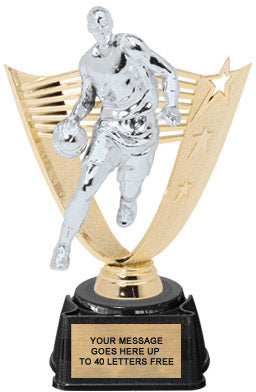 Basketball Male Victory Backdrop Figure on Regal Synthetic Base [TRGVYB-8-BKM]