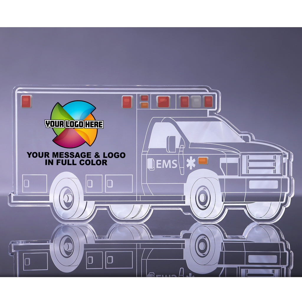 1 inch Thick Ambulance Acrylic Awards - Color