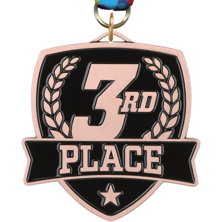 3rd Place 2.5" Banner Shield Medal [MPSHD2-3RD]