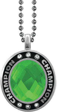Green Gem Silver Champion Charm [CSOV-CHMP-STN-GRN-S]