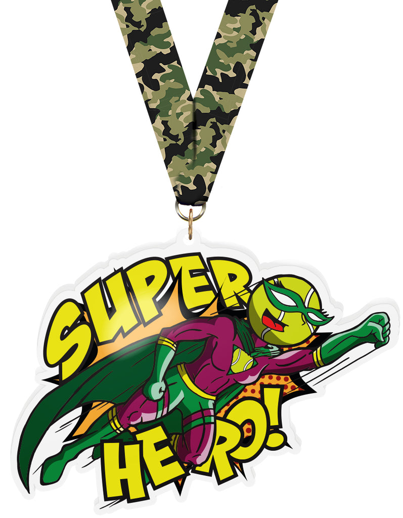 Exclusive Tennis Female Super Hero 5-Inch Colorix-M Acrylic Medal [MACR5-SH-TNF-Q]