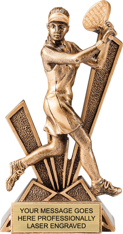 Tennis Female Check Mate - 6.5" Resin Trophy [RMCM6-TNF]