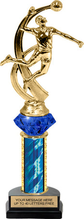 Sapphire Blue Diamond Riser Trophy on Horseshoe Base [THSDR13S]