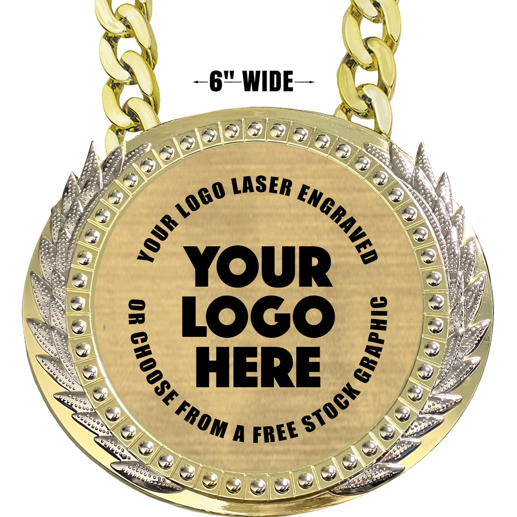 6 inch Presidential Metal Champ Chain w/ Gold Engraving Plate [CECSPR-G]