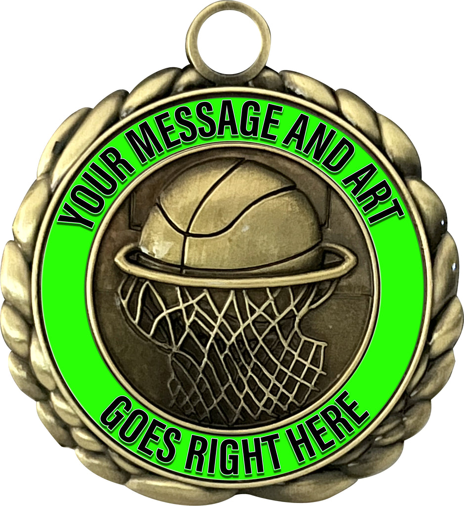 2.5" Custom Basketball Wraparoundz Insert Medal [MXWZ2-BK]