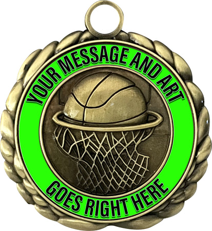 2.5" Custom Basketball Wraparoundz Insert Medal [MXWZ2-BK]