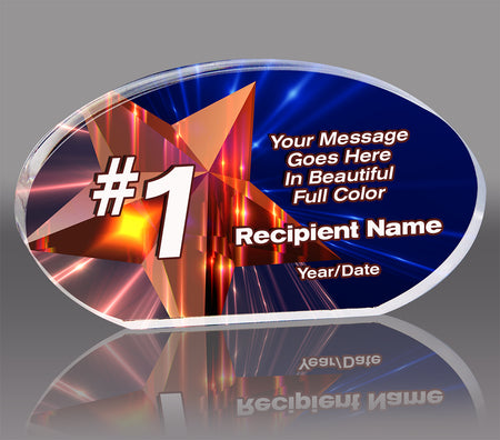 Acrylic Full Color Oval Award- 5.5 x 3 inch [AOVL-5-FC-Q]