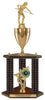 Wood Column 3-Post Trophy w/ Insert [TWD3P22]