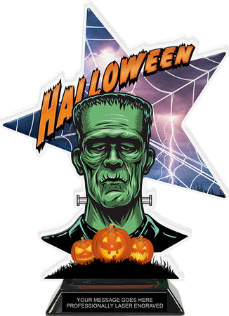 Frankenstein Halloween Shattered Star Colorix Acrylic Trophy- 10 inch [TACR10-STR-HLWN-FRNK-Q]
