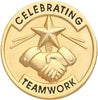Celebrating Teamwork Enameled Round Pin [PCM-SRV-549]