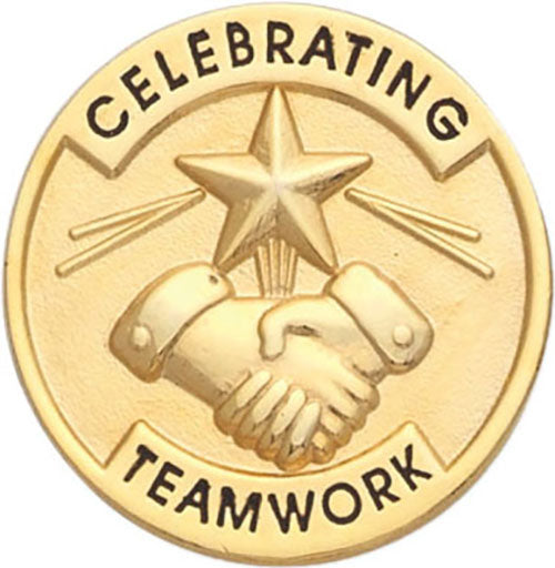 Celebrating Teamwork Enameled Round Pin [PCM-SRV-549]