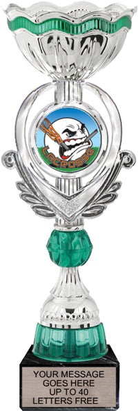 Silver Metal Insert Cup with Emerald Accents [CC12-130]