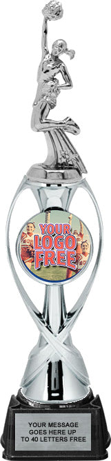 Custom Silver Ribbon Riser Trophy on a Regal Base [TXRGPRR13-S]