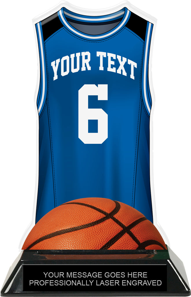 Basketball Jersey Colorix-T Acrylic Trophy- Blue [TACR7-JSY-BK-BLU-Q]
